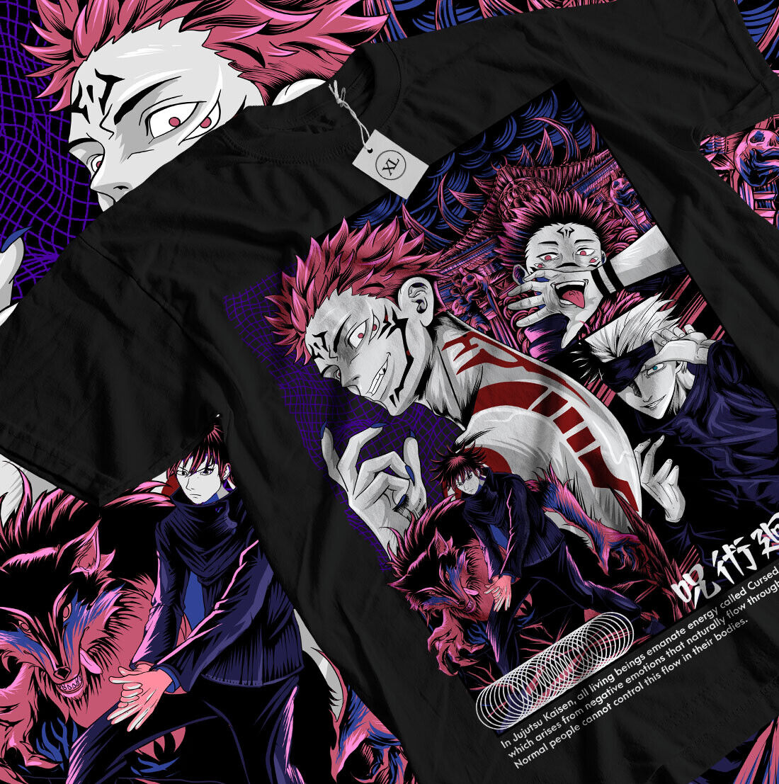 Jjk Anime Merchandise - Ryomen sukuna Tシャツ,justu kaisen,jjjk,jujutsu kaisen,ホラーアニメギフトシャツ