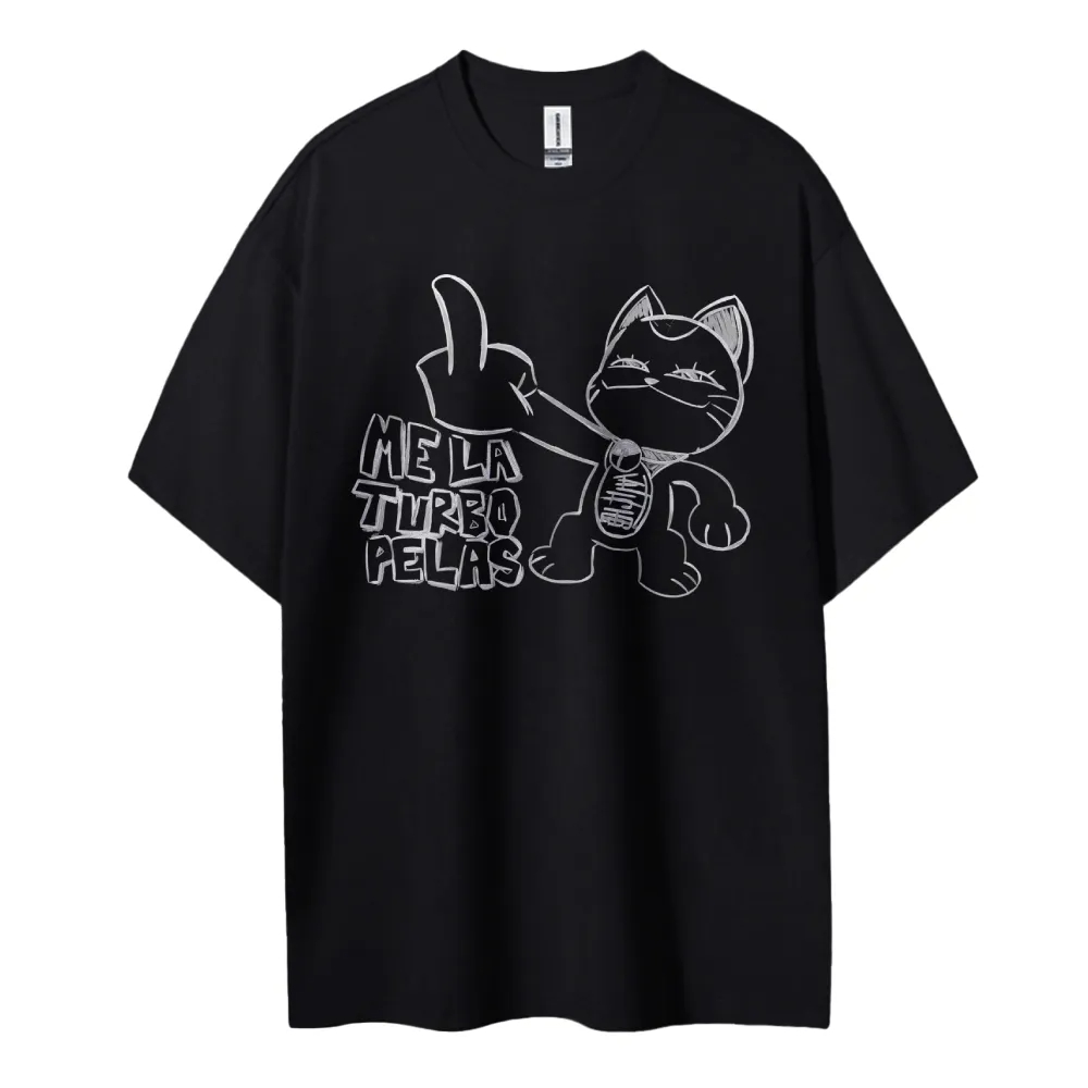Anime Merchandise Store In Japan - ダンダダン Tシャツ アニメ猫中指ジェスチャー ME LA TURBO