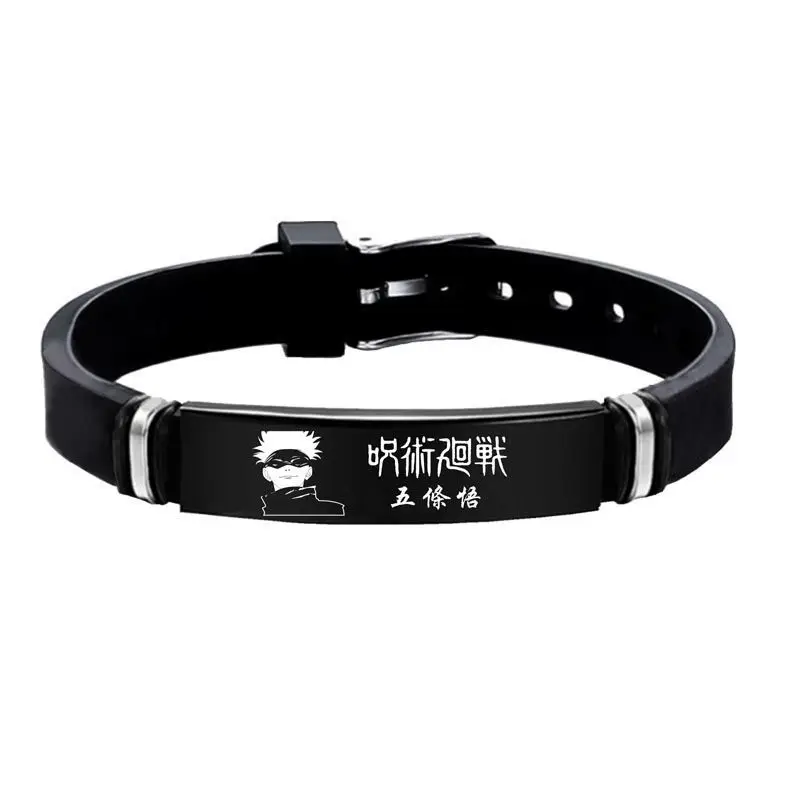 Jjk Anime Merchandise - Satoru Gojo-ステンレス鋼のシリコンブレスレット,アニメのキャラクター,コスプレ漫画のジュエリーアクセサリー,jjk