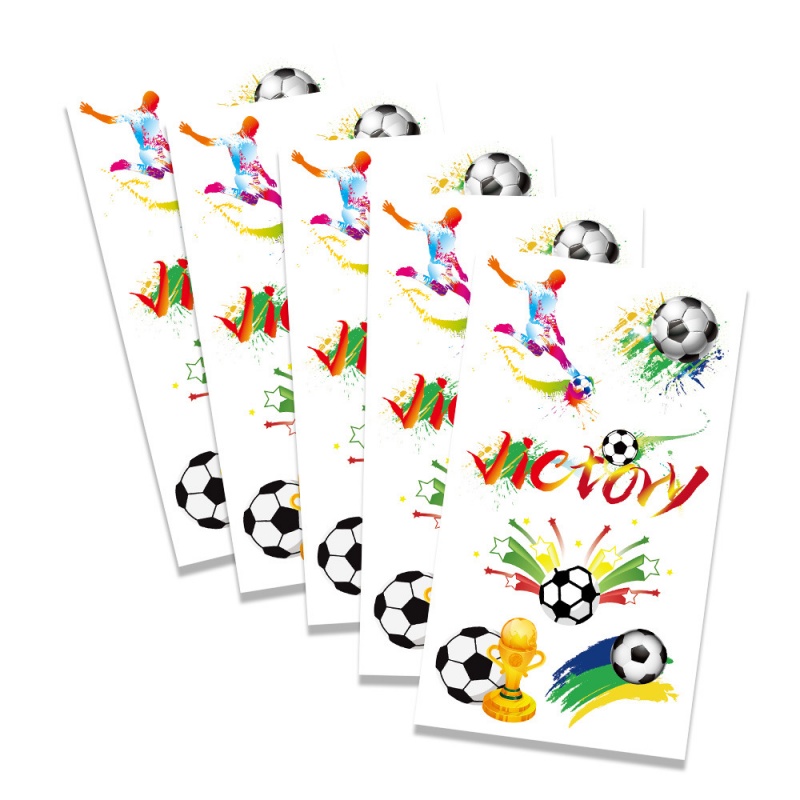 Sticker Sheet Set - 5/10枚セット スポーツファンフェイスステッカー アソート サッカーマスコット スポーツステッカー 防水サッカーボールステッカー