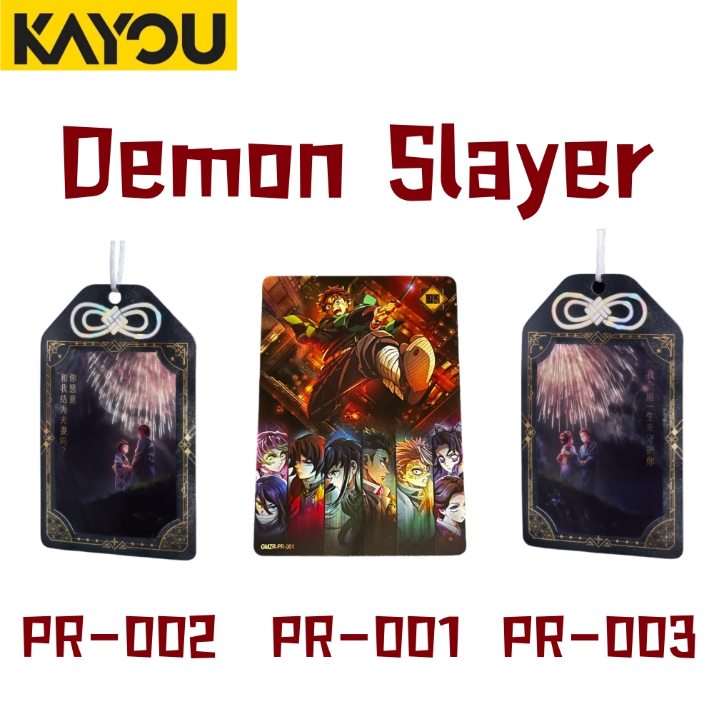 Anime Merchandise For Kids - Kayou デーモンスレイヤープロモーションカード PR001-003 フルシリーズ本物のアニメ商品フラッシュコレクションカードゲーム子供のおもちゃギフト