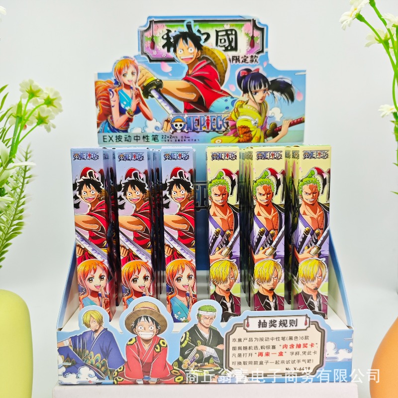 Anime One Piece Merchandise - 24 個新しいアニメワンピースシリーズ 0.5 ミリメートルゲルペン漫画創造性印刷クリックペン文具用品誕生日ギフト
