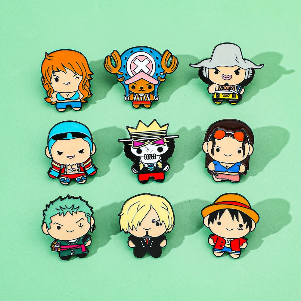 9 個クリエイティブ漫画ブローチアニメワンピースエナメルピン - Anime One Piece Merchandise のレビューと価格