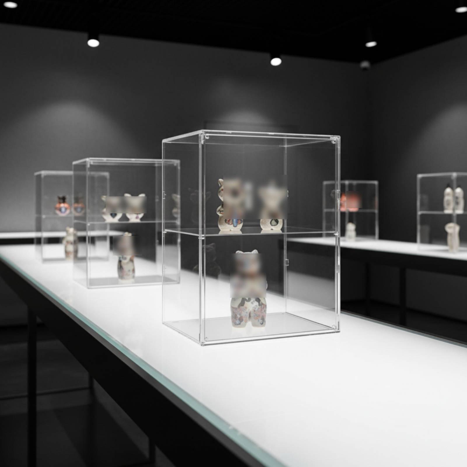 大型アクリル製ドールディスプレイ棚、取り外し可能な仕切り付き - Figure Display Box のレビューと価格